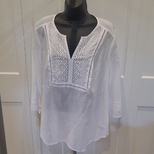 Express White Eyelet Women's Blouse